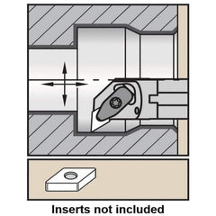 Kennametal - 50mm Min Bore Diam, 300mm OAL, 40mm Shank Diam, A-DDUN-KC Indexable Boring Bar - DN.. Insert, Clamp Holding Method - Apex Tool & Supply