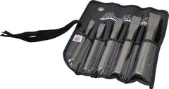 Blackhawk by Proto - 5 Piece Cold Chisel Set - 5-1/4, 5-1/2, 6-1/2, 7 & 7-1/2" OAL, Sizes Included 5/16 to 3/4" - Apex Tool & Supply