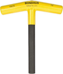 Bondhus - 1/2" Hex, T-Handle, Hex Key - 6" OAL, Protanium High Torque Steel, Inch System of Measurement - Apex Tool & Supply