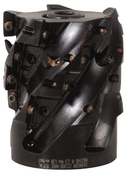 Kennametal - 20 Inserts, 63mm Cut Diam, 27mm Arbor Diam, 52.8mm Max Depth of Cut, Indexable Square-Shoulder Face Mill - 0/90° Lead Angle, 75mm High, EC14.., EP14.. Insert Compatibility, Through Coolant, Series Mill 1-14 - Apex Tool & Supply