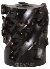 Kennametal - 6 Inserts, 63mm Cut Diam, 27mm Arbor Diam, 27mm Max Depth of Cut, Indexable Square-Shoulder Face Mill - 0/90° Lead Angle, 50mm High, EC14.., EP14.. Insert Compatibility, Through Coolant, Series Mill 1-14 - Apex Tool & Supply