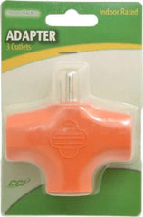 Southwire - 3 Outlets, 125 VAC, 15 Amp, Orange, Triple Tap Plug In Adapter - 5-15P, 5-15R NEMA Configuration, UL Listed - Apex Tool & Supply