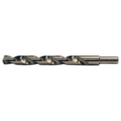 27/64 RHS / RHC HSS-CO 8% (M42) 135 Degree Split Point Cobalt Heavy Duty Jobber Length Drill - Straw / Gold Oxide - Exact Industrial Supply
