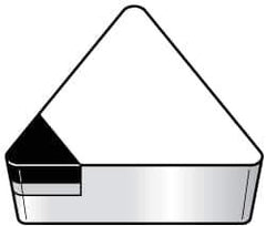 Kennametal - TPG322 T0220 Grade KY1615 Ceramic Turning Insert - Uncoated, 60° Triangle, 3/8" Inscr Circle, 1/8" Thick, 1/32" Corner Radius - Apex Tool & Supply