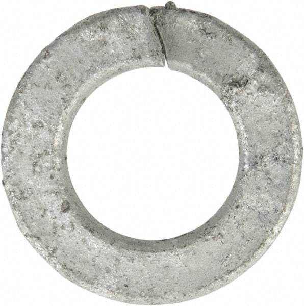 Value Collection - 7/16", 0.46" ID, 0.109" Thick Split Lock Washer - Grade 2 Spring Steel, Hot Dipped Galvanized Finish, 0.46" Min ID, 0.47" Max ID, 0.796" Max OD - Apex Tool & Supply