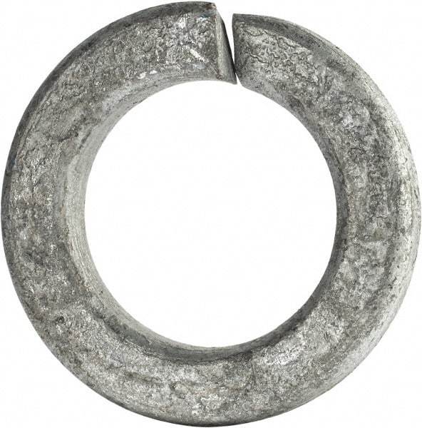 Value Collection - 1-1/8", 1.149" ID, 0.281" Thick Split Lock Washer - Grade 8 Spring Steel, Hot Dipped Galvanized Finish, 1.149" Min ID, 1.173" Max ID, 1.867" Max OD - Apex Tool & Supply