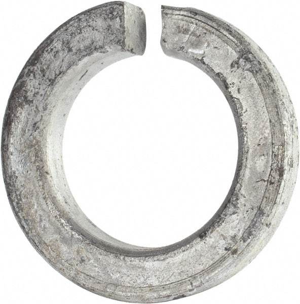 Value Collection - 1-1/2", 1.524" ID, 3/8" Thick Split Lock Washer - Grade 8 Spring Steel, Hot Dipped Galvanized Finish, 1.524" Min ID, 1.554" Max ID, 2.419" Max OD - Apex Tool & Supply