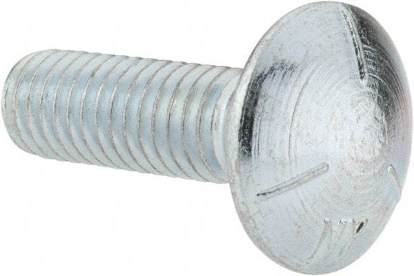 Value Collection - 3/8-16 UNC 1-1/4" Length Under Head, Standard Square Neck, Carriage Bolt - Grade 5 Steel, Zinc-Plated Finish - Apex Tool & Supply