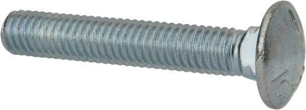 Value Collection - 3/8-16 UNC 2-1/4" Length Under Head, Standard Square Neck, Carriage Bolt - Grade 5 Steel, Zinc-Plated Finish - Apex Tool & Supply
