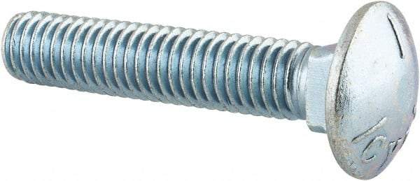 Value Collection - 7/16-14 UNC 2-1/4" Length Under Head, Standard Square Neck, Carriage Bolt - Grade 5 Steel, Zinc-Plated Finish - Apex Tool & Supply