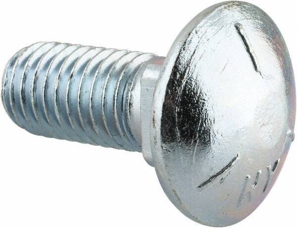 Value Collection - 1/2-13 UNC 1-1/4" Length Under Head, Standard Square Neck, Carriage Bolt - Grade 5 Steel, Zinc-Plated Finish - Apex Tool & Supply