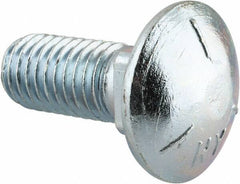 Value Collection - 1/2-13 UNC 1-1/4" Length Under Head, Standard Square Neck, Carriage Bolt - Grade 5 Steel, Zinc-Plated Finish - Apex Tool & Supply