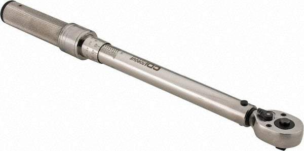 CDI - 3/8" Drive Micrometer Torque Wrench - 150 In/Lb to 1,000 In/Lb Torque, 16" OAL, 0.6 N/m Graduation, Pear Head - Apex Tool & Supply