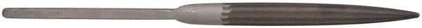 Grobet - 8-1/2" Needle Precision Swiss Pattern Half Round File - 15/32" Width Diam x 9/64" Thick, Handle - Apex Tool & Supply