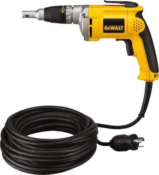 DeWALT - Pistol Grip Handle, 4,000 RPM, 81 In/Lb Torque, Electric Screwdriver - 1/4" Bit Holder, 6.3 Amps - Apex Tool & Supply