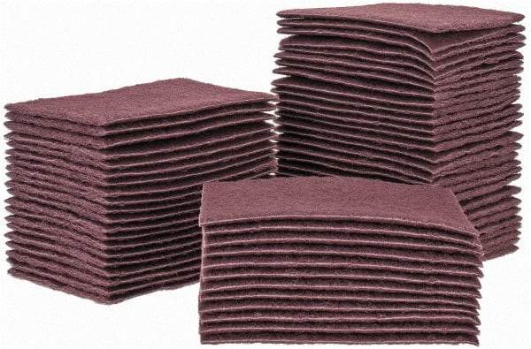 Brite Star - Very Fine Grade, Aluminum Oxide Hand Pad - Maroon, 6" Wide x 9" Long, Nonwoven - Apex Tool & Supply