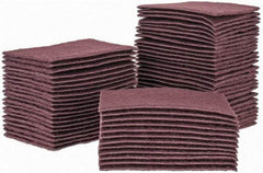 Brite Star - Very Fine Grade, Aluminum Oxide Hand Pad - Maroon, 6" Wide x 9" Long, Nonwoven - Apex Tool & Supply