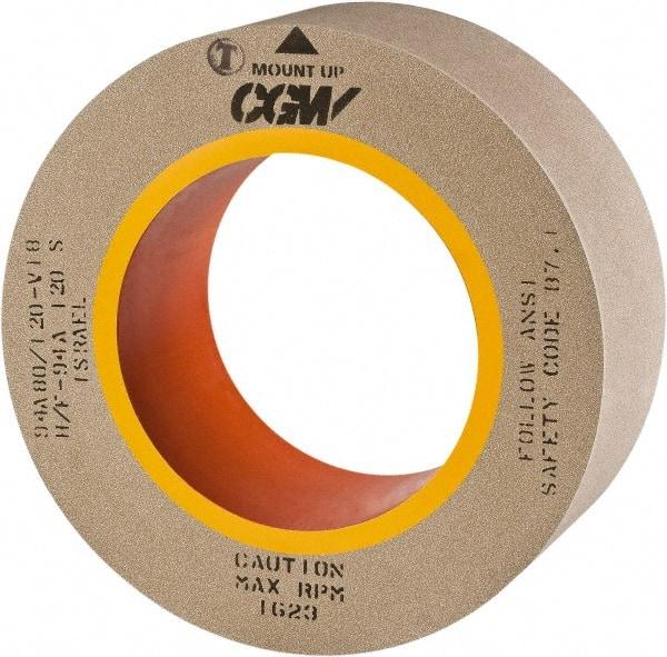 Camel Grinding Wheels - 24" Diam x 12" Hole x 4" Wide Centerless & Cylindrical Grinding Wheel - 80 Grit, Aluminum Oxide, Type 1, Vitrified Bond, No Recess - Apex Tool & Supply