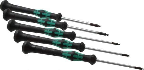 Wera - 5 Piece, 1.3 to 3mm Ball End Hex Driver Set - Comes in Display Box - Apex Tool & Supply
