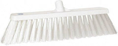 Vikan - 19" Heavy Duty Synthetic Push Broom - 4-25/64" Bristle Length, Plastic Block, European Threaded Handle Connection - Apex Tool & Supply
