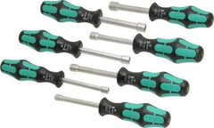 Wera - 7 Piece 3/16 to 1/2" Nutdriver Set - Hollow Shaft, Ergonomic Handle - Apex Tool & Supply