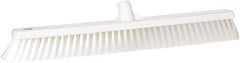 Vikan - 24" Fine Particle Synthetic Push Broom - 2" Bristle Length, Plastic Block, European Threaded Handle Connection - Apex Tool & Supply