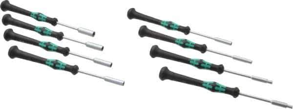 Wera - 8 Piece 2.5 to 6mm Electronic Nutdriver Set - Solid Shaft, Ergonomic Handle - Apex Tool & Supply