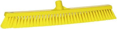 Vikan - 24" Fine Particle Synthetic Push Broom - 2" Bristle Length, Plastic Block, European Threaded Handle Connection - Apex Tool & Supply