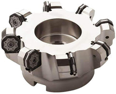 Seco - 4.53" Cut Diam, 1-1/2" Arbor Hole, 0.217" Max Depth of Cut, 40° Indexable Chamfer & Angle Face Mill - 12 Inserts, ON.. 0905 Insert, Right Hand Cut, 12 Flutes, Series R220.48 - Apex Tool & Supply