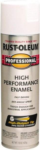 Rust-Oleum - White, Semi Gloss, Rust Proof Enamel Spray Paint - 14 Sq Ft per Can, 15 oz Container, Use on Multipurpose - Apex Tool & Supply