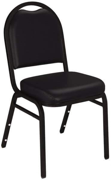 NPS - Vinyl Black Stacking Chair - Black Frame, 17 Inch Wide x 21 Inch Deep x 34 Inch High - Apex Tool & Supply
