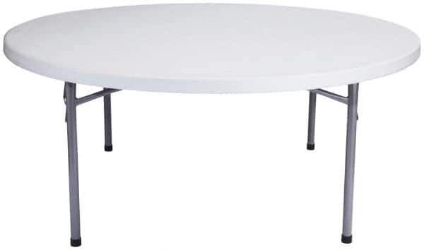 NPS - 29-1/2" High x 71" Diam, Round Folding Table - Speckled Gray - Apex Tool & Supply