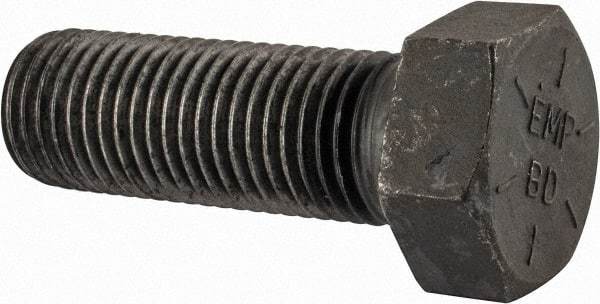 Value Collection - 1-3/4 - 5 UNC, 5" Length Under Head Hex Head Cap Screw - Partially Threaded, Grade 8 Alloy Steel, Uncoated, 2-5/8" Hex - Apex Tool & Supply
