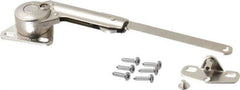 Sugatsune - 8-1/2" OAL x 7/8" Wide, 60 Lb/Inch Capacity, Adjustable Soft Down Stay - Left Side, 5mm Mounting Hole Diam, 100° Max Opening, Nickel Plated Steel & Zinc Alloy - Apex Tool & Supply