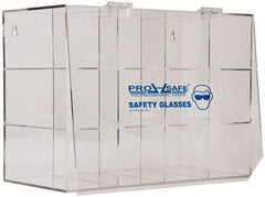 PRO-SAFE - 12 Pair Cabinet with Individual Compartments, Acrylic Safety Goggles Dispenser - 17 Inch Wide x 11-7/8 Inch High x 7-5/8 Inch Deep, Table and Wall Mount - Apex Tool & Supply