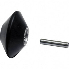 Dynabrade - 2" Diam x 1" Wide Contact Wheel Assembly - 5/8" Arbor Hole, V Shape, 70 Duro Rubber Face - Apex Tool & Supply