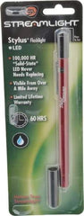 Streamlight - White LED Bulb, Mini Flashlight - Red Aluminum Body, 3 AAAA Alkaline Batteries Included - Apex Tool & Supply
