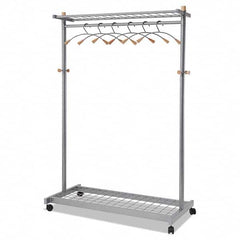Alba - Coat Racks, Hooks & Shelving Type: Floor Rack Number of Hooks: 6 - Apex Tool & Supply