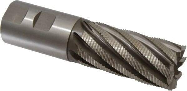 Hertel - 2" Diam, Fine Pitch, 4" LOC, 8 Flute Cobalt Roughing Square End Mill - Uncoated, 7-3/4" OAL, 2" Shank Diam, Single End, 30° Helix - Apex Tool & Supply
