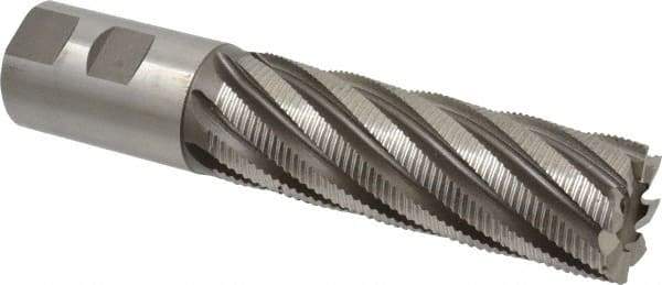 Hertel - 2" Diam, Fine Pitch, 6" LOC, 8 Flute Cobalt Roughing Square End Mill - Uncoated, 9-3/4" OAL, 2" Shank Diam, Single End, 30° Helix - Apex Tool & Supply