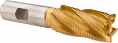 Hertel - 1" Diam, Fine Pitch, 2" LOC, 5 Flute Cobalt Roughing Square End Mill - TiN Finish, 4-1/4" OAL, 3/4" Shank Diam, Single End, 30° Helix - Apex Tool & Supply