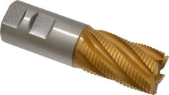 Hertel - 1-1/4" Diam, Fine Pitch, 2" LOC, 6 Flute Cobalt Roughing Square End Mill - TiN Finish, 4-1/2" OAL, 1-1/4" Shank Diam, Single End, 30° Helix - Apex Tool & Supply