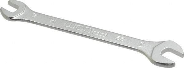 Facom - 4mm x 5mm Stubby Open End Wrench - 2-9/32" OAL, Double End, Satin Finish, 15° Head Angle - Apex Tool & Supply