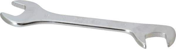 Facom - 16mm Stubby Extra Thin Open End Wrench - 5-33/64" OAL, Double End, Satin Finish, 15° & 75° Head Angle - Apex Tool & Supply