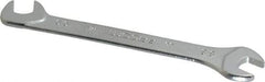 Facom - 5.50mm Stubby Extra Thin Open End Wrench - 2-61/64" OAL, Double End, Satin Finish, 15° & 75° Head Angle - Apex Tool & Supply