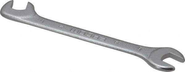 Facom - 6mm Stubby Extra Thin Open End Wrench - 3-9/64" OAL, Double End, Satin Finish, 15° & 75° Head Angle - Apex Tool & Supply