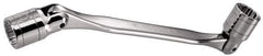 Facom - 21 x 23", 12 Point, Satin Chrome Coated, Double Flex-End Socket Wrench - 13-1/32" OAL, 41.5mm Head Thickness - Apex Tool & Supply