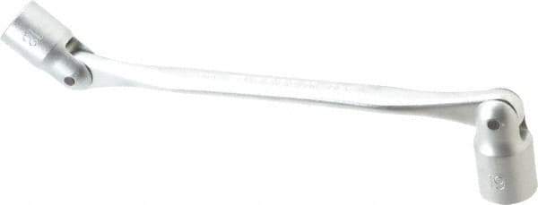Facom - 5/8", 12 Point, Satin Chrome Coated, Double Flex-End Socket Wrench - 11-17/64" OAL, 36mm Head Thickness - Apex Tool & Supply