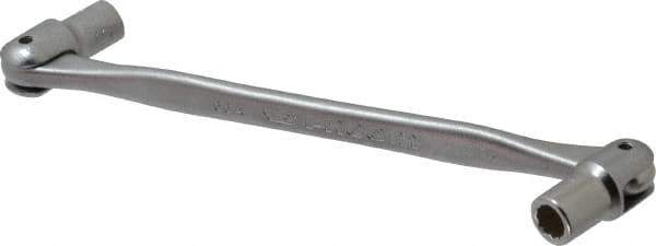 Facom - 6 x 7", 12 Point, Satin Chrome Coated, Double Flex-End Socket Wrench - 7-27/64" OAL, 23mm Head Thickness - Apex Tool & Supply
