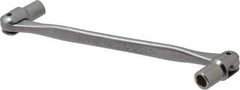 Facom - 6 x 7", 12 Point, Satin Chrome Coated, Double Flex-End Socket Wrench - 7-27/64" OAL, 23mm Head Thickness - Apex Tool & Supply